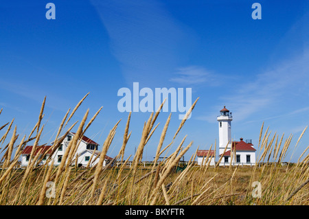 Punto Faro di Wilson, Fort Worden parco statale, Port Townsend, nello Stato di Washington, USA Foto Stock