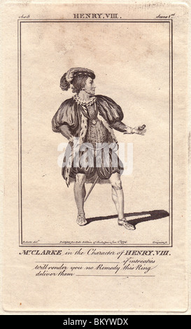 Matthew Clarke come Henry VIII nel giocare con lo stesso nome. Foto Stock