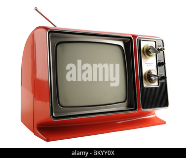 Orange TV vintage degli anni settanta - Con tracciato di ritaglio Foto Stock