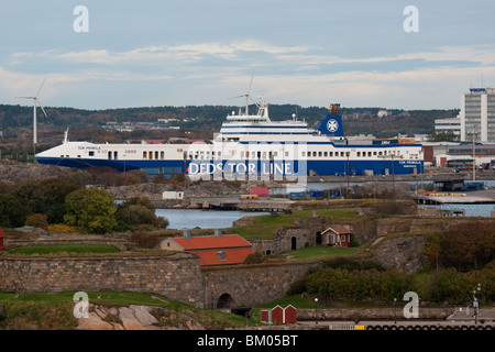 Un DFDS Tor Line ro/ro-nave all'Skania Hamnen, a Göteborg. Foto Stock