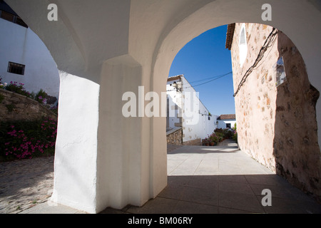 Arcade, quartiere ebraico, Caceres, Spagna Foto Stock