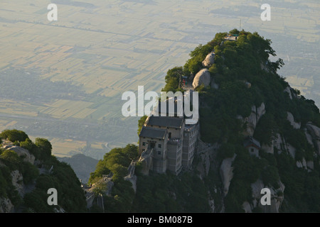 Vista di picco del Nord, taoista di montagna, Hua Shan, provincia di Shaanxi, Cina e Asia Foto Stock