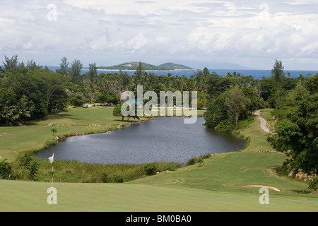 Foro 13 al Lemuria Golf, Lemuria Resort di Praslin, Isola di Praslin, Seicelle Foto Stock