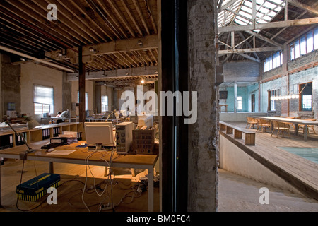 Ufficio Architetto, loft in fabbrica convertita, Souzhou Creek Foto Stock