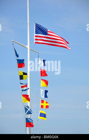 Segnale marittimo bandiere del Submarine Force Museum, Groton, Connecticut, Stati Uniti d'America Foto Stock