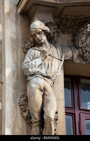 Hlahol edificio art nouveau su Gottwald quay, Praga, Repubblica Ceca Repbulic. Foto Stock