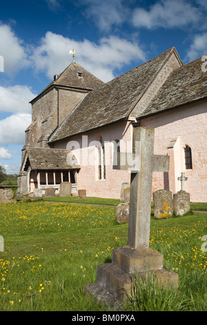 Regno Unito, Inghilterra, Herefordshire, Kempley, St Mary antica chiesa, costruita intorno al 1075 Foto Stock