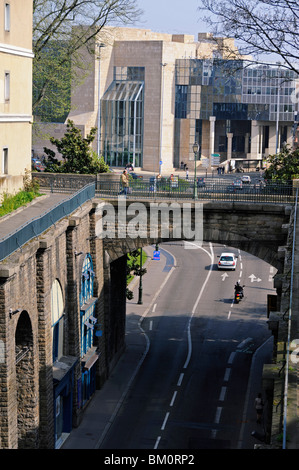 Willbur Wright street nella città Plantagenet,città vecchia di Le Mans, Sarthe, Francia,città giudiziaria Foto Stock