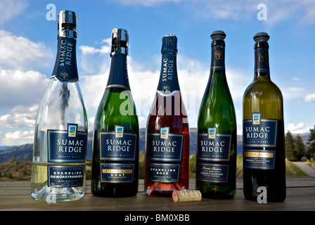 Selezione di Okanagan Valley vini e spumanti da Sumac Ridge Winery Summerland BC Foto Stock