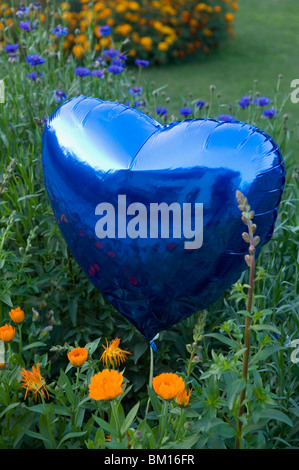 A forma di cuore nel palloncino di un parco Foto Stock