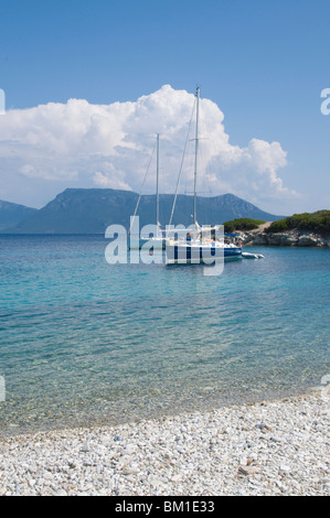 Barche a vela, Meganisi, Isole Ionie, isole greche, Grecia, Europa Foto Stock