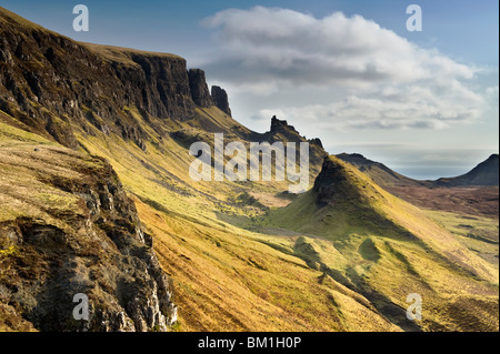 La Quiraing, Trotternish Peninsular, Isola di Skye, Ebridi Interne, Scotland, Regno Unito Foto Stock