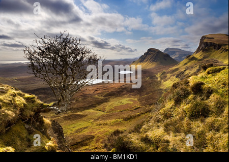 Trotternish dal Quiraing, Isola di Skye, Ebridi Interne, Highlands scozzesi, Scotland, Regno Unito Foto Stock