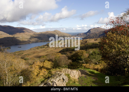 La regina Victoria Ladies View, Lago Superiore, Parco Nazionale di Killarney, nella contea di Kerry, Munster, Repubblica di Irlanda, Europa Foto Stock