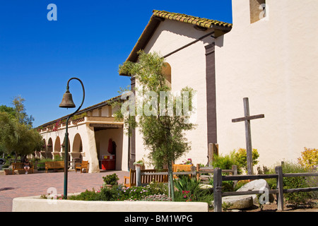La vecchia missione Santa Ines, Solvang, Santa Barbara County, California Centrale, Stati Uniti d'America, America del Nord Foto Stock