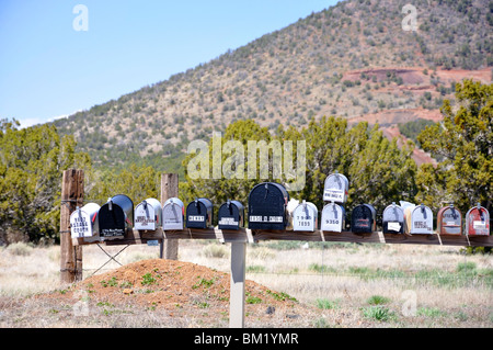 Cassette postali nelle zone rurali in Arizona, Stati Uniti d'America Foto Stock