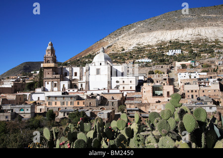 Parrocchia dell Immacolata Concezione, pellegrinaggio cattolico sito, Real de Catorce, San Luis Potosi, Messico, America del Nord Foto Stock