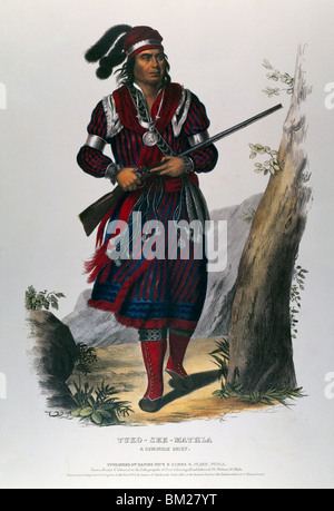 Tuko-vedere-mathla (Seminole Chief 1824-1833) Charles Bird re da Pablo stampe, litografia, (1785-1862) Foto Stock