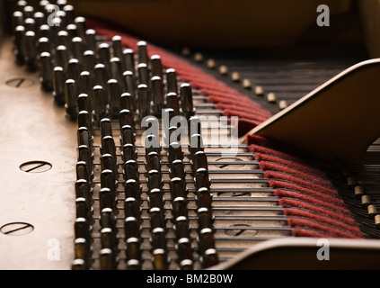 Vari dettagli all'interno di grand piano Foto Stock