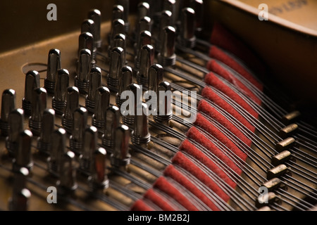 Vari dettagli all'interno di grand piano Foto Stock