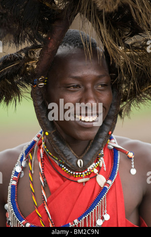 Masai uomo Masai Mara, Kenya, Africa orientale Foto Stock