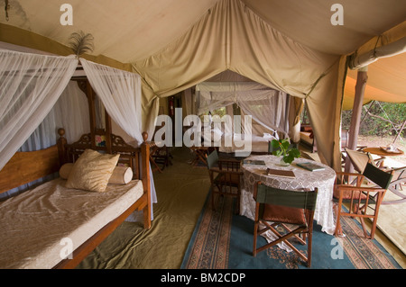 Collari 1920 Safari Camp, il Masai Mara riserva nazionale, Kenya, Africa orientale Foto Stock