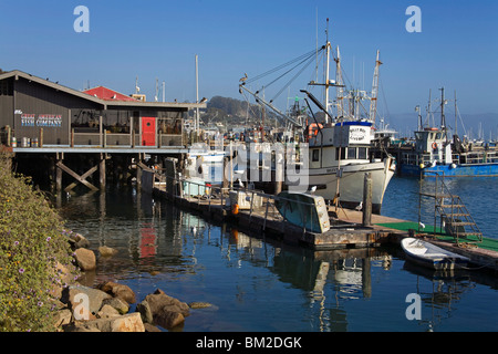 Barche da pesca, città di Morro Bay, San Luis Obispo County, California, Stati Uniti d'America Foto Stock