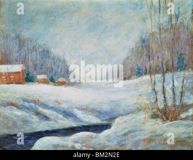 Paesaggio invernale da John Henry Twachtman, olio su tela, (1853-1902), USA, Pennsylvania, Philadelphia, David Gallery Foto Stock