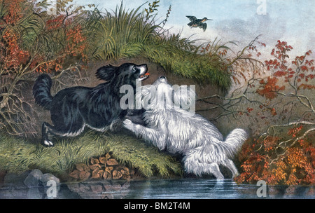Beccaccia di lavaggio da Currier e Ives, pittura Foto Stock