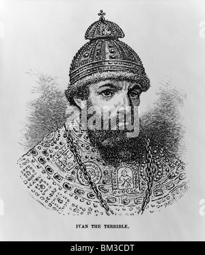 Ivan il Terribile (1530-1584) - Ivan IV, lo Zar di Russia, testa e spalle ritratto Foto Stock