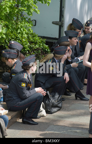 Ragazze Russe come polizia cadet Foto Stock