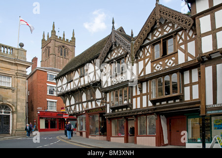 Scena di strada a Ludlow, Shropshire Foto Stock