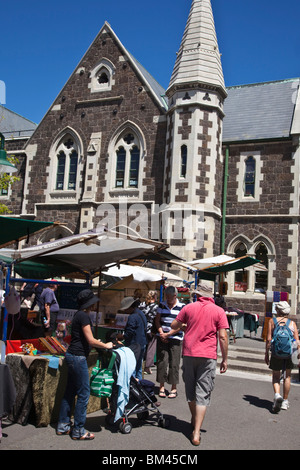 Mercato del weekend presso il Centro delle Arti, formerly The Canterbury College. Christchurch, Canterbury, Isola del Sud, Nuova Zelanda Foto Stock