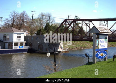 Porto di Newark sul Canale Erie New York STATI UNITI D'AMERICA Foto Stock