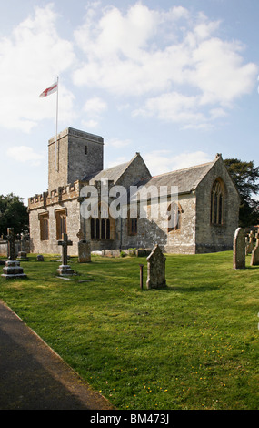 Chiesa Stinsford. In questo sagrato il cuore di Thomas Hardy fu sepolto. Le sue ceneri riposano nel poeta's Corner a Westminster Abbey Foto Stock