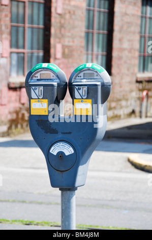 Misuratore di parcheggio nel centro di Olympia, Washington. Foto Stock