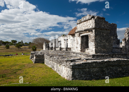 Rovine Maya El Castillo di Tulum Riviera Maya, la penisola dello Yucatan, Messico Foto Stock