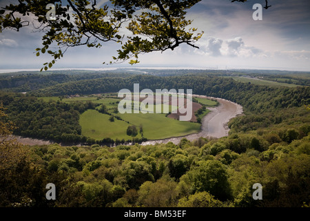 Vista dal nido delle aquile WYE VALLEY VIEW POINT oltre il fiume Wye Foto Stock