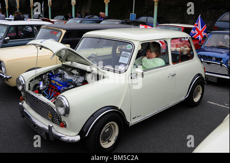 Centinaia di Mini auto a Londra al Brighton Mini Rally sul lungomare di Brighton Regno Unito Foto Stock