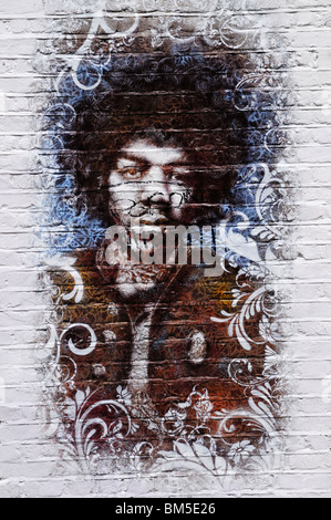 Graffiti in Hanbury Street, Off Brick Lane, London, England, Regno Unito Foto Stock