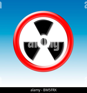 Pericolo di radiazioni - Nessun segno di entrata. Immagine concettuale di Anti protesta nucleare Foto Stock