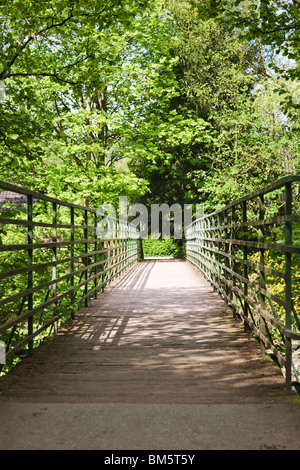 Piccolo ponte sul fiume Wupper, Solingen, Germania Foto Stock