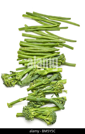 Fagiolo di fine tenderstem broccoli verdura verde Foto Stock