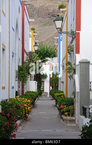 Strada di Puerto de Mogan, Gran Canarie Spagna Foto Stock