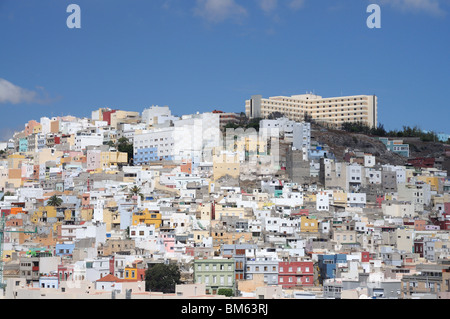 Case colorate in Las Palmas de Gran Canaria, Spagna Foto Stock