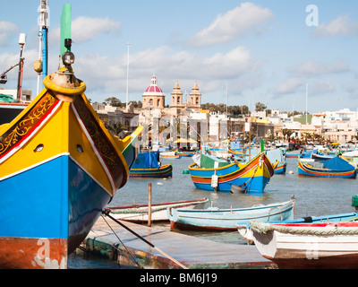 Villaggio di Pescatori di Marsaskala, Malta Foto Stock