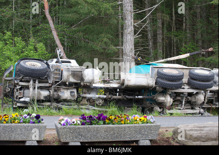 Carrello cemento incidente, , Gabriola , British Columbia, Canada Foto Stock