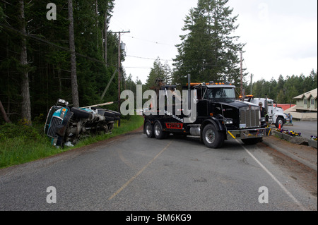 Carrello cemento incidente, , Gabriola , British Columbia, Canada Foto Stock