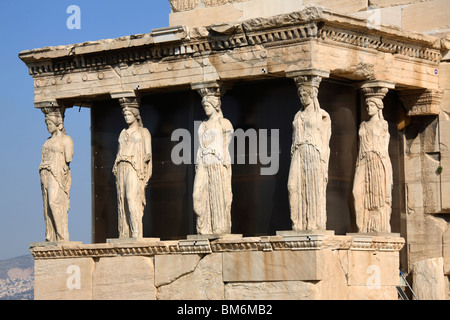 La Cariatide portico dell'Eretteo di Atene, Grecia Foto Stock