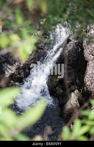 Cascate lungo il sentiero Pipiwai in Haleakala National Park in Maui vicino a Hana. Foto Stock